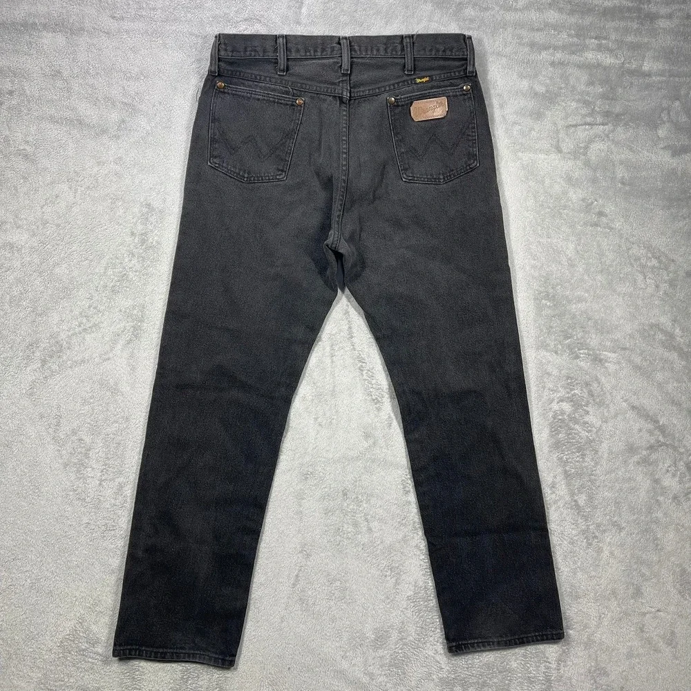 Wrangler Jeans Mens 34(33)x32(30.5) Black 13MWZ Cowboy Cut Straight Leg USA READ